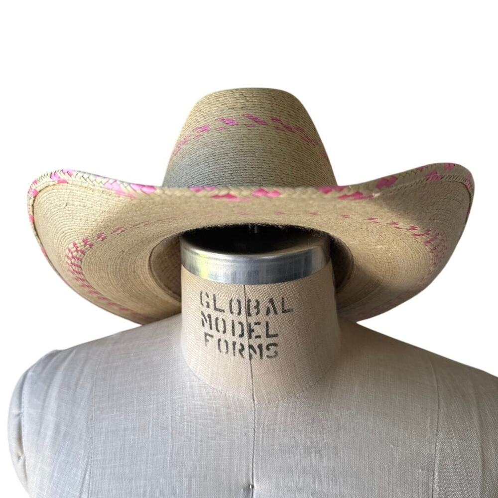 Atwood Kids' Palm Cowboy Hat "Pinto" in Tan and Pink Size Medium